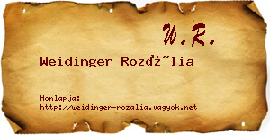 Weidinger Rozália névjegykártya